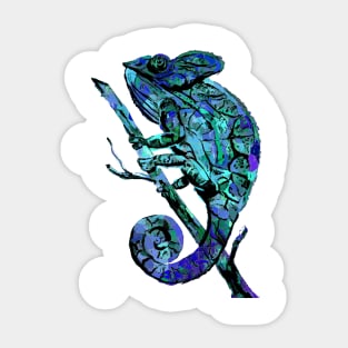 Blue Chameleon Sticker